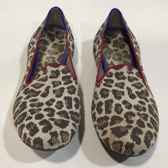 Rothy's Loafer Flats Beige Brown Mocha Spot Leopard Slip-On Shoes - Picture 5 of 7